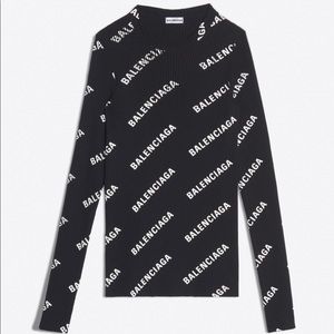 Balenciaga knit sweater black logo size xs NWT